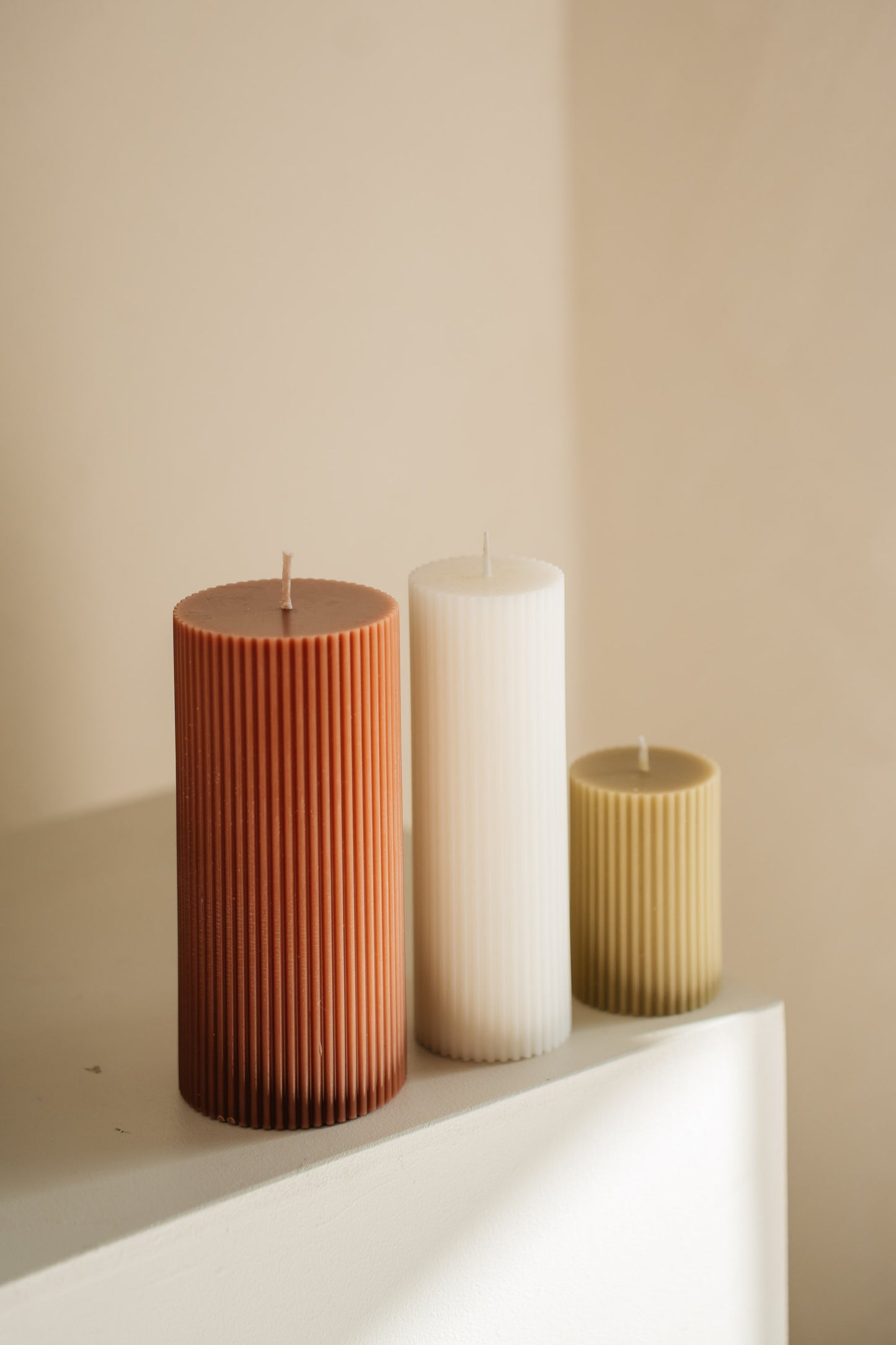 Rippled Pillar Candle - Large