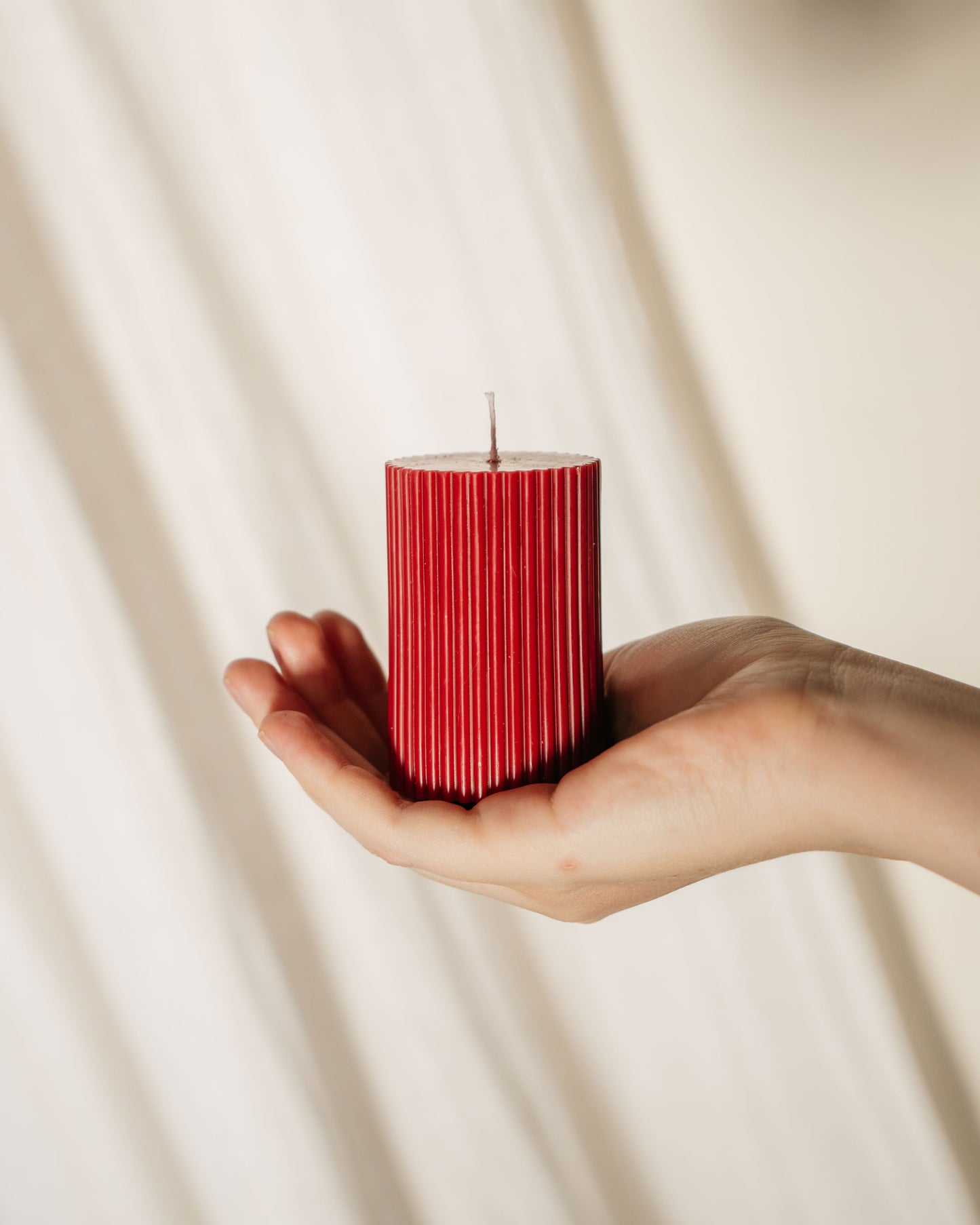 Rippled Pillar Candle - Short