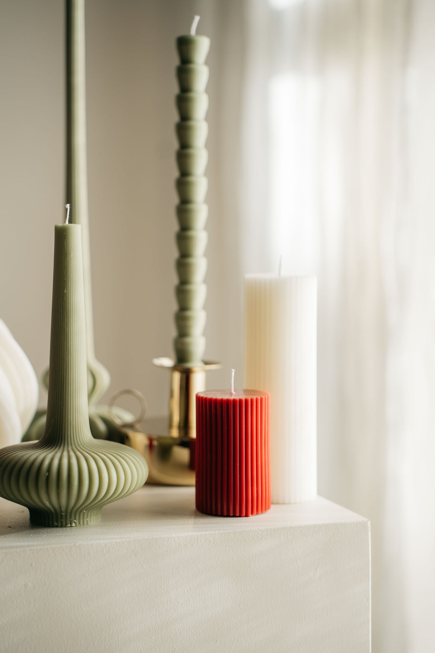 Rippled Pillar Candle - Short