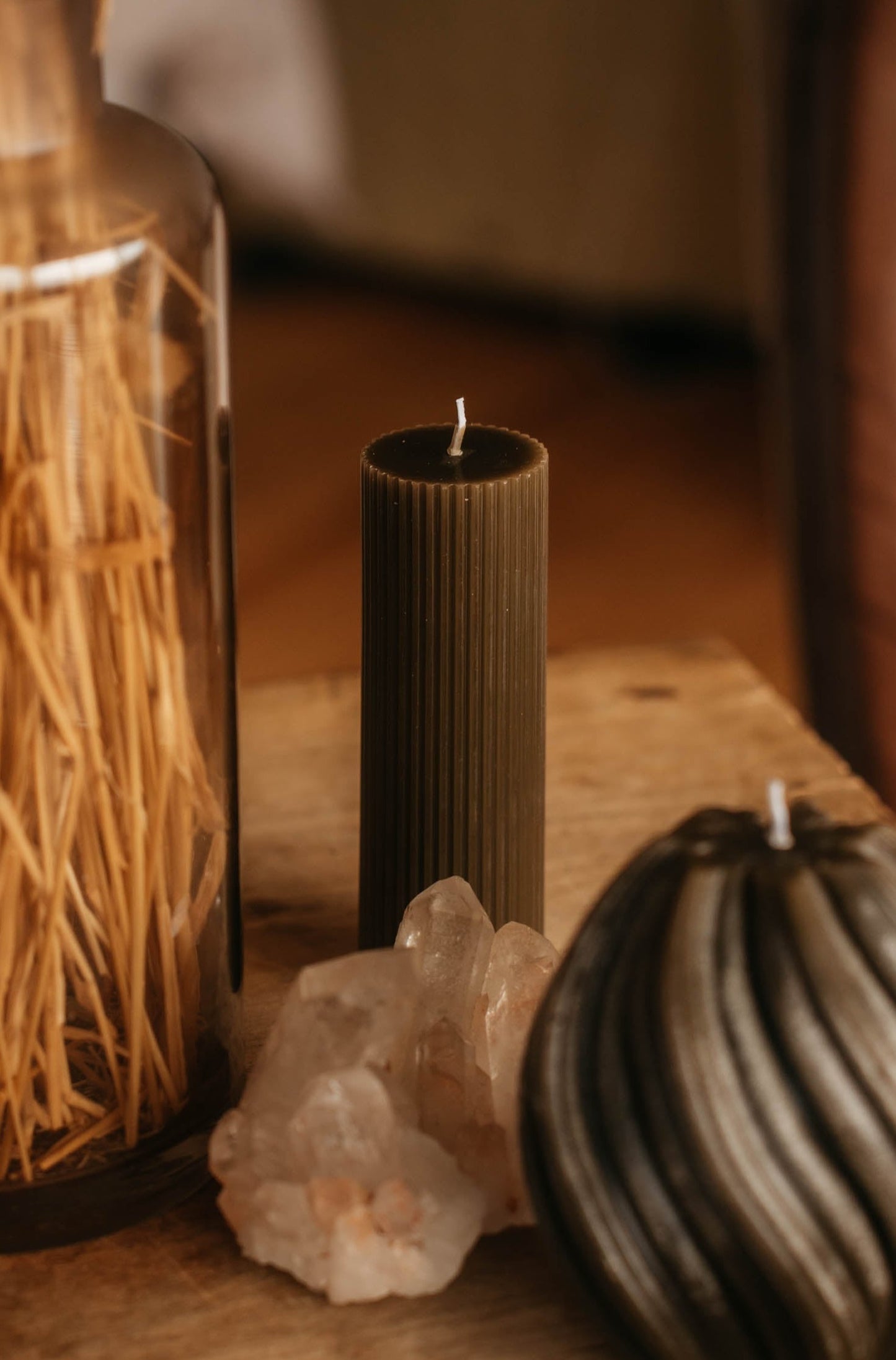 Rippled Pillar Candle - Medium