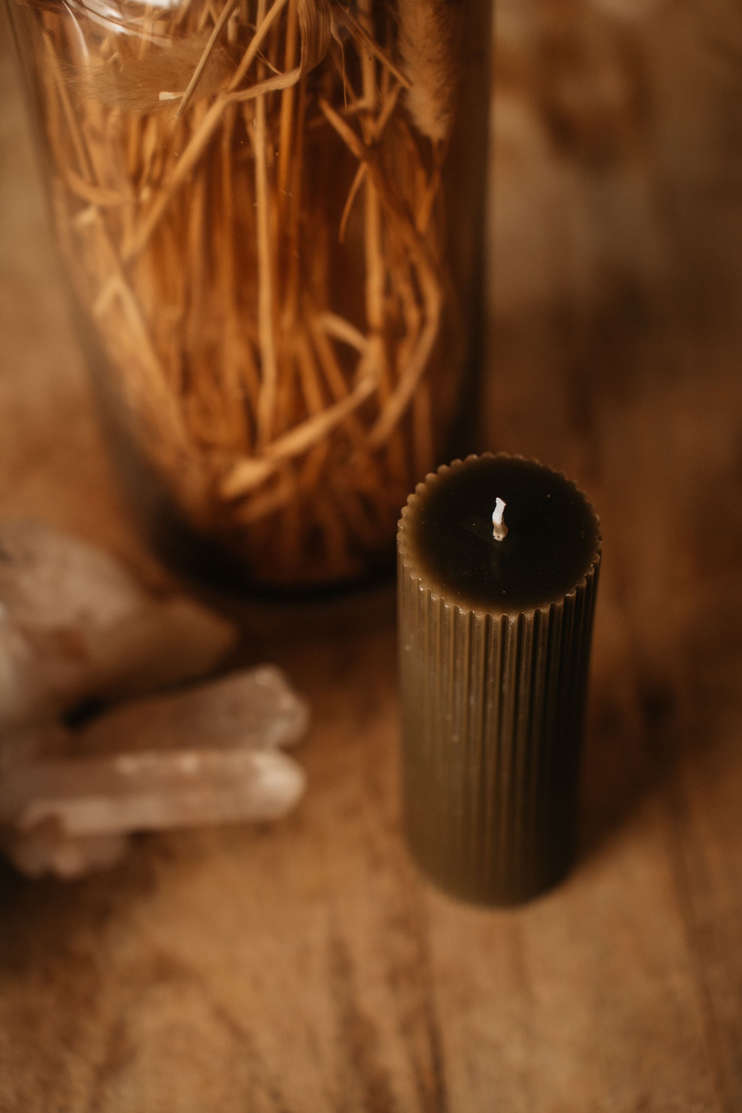 Rippled Pillar Candle - Medium