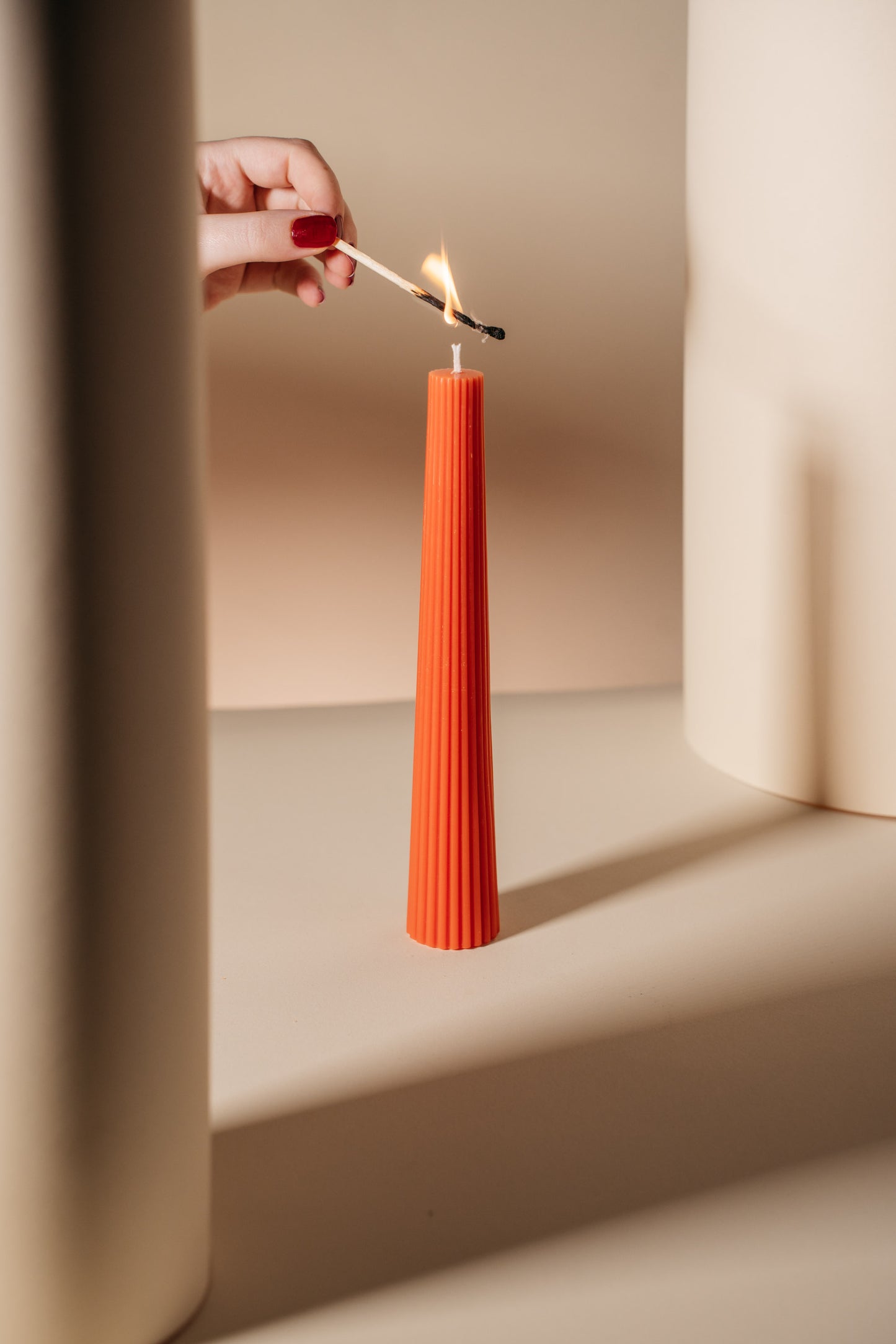 Rippled Cone Candle