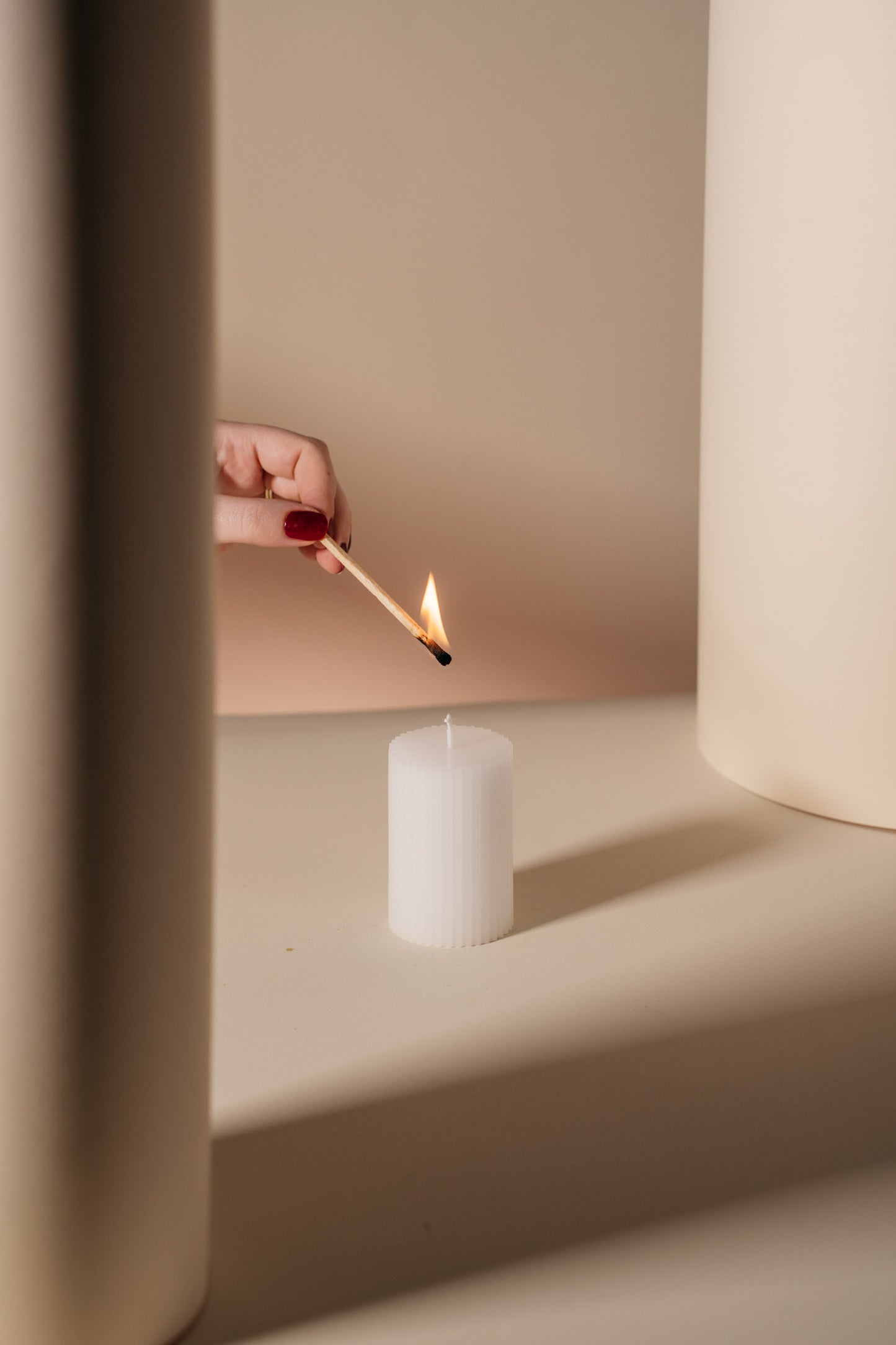 Rippled Pillar Candle - Short