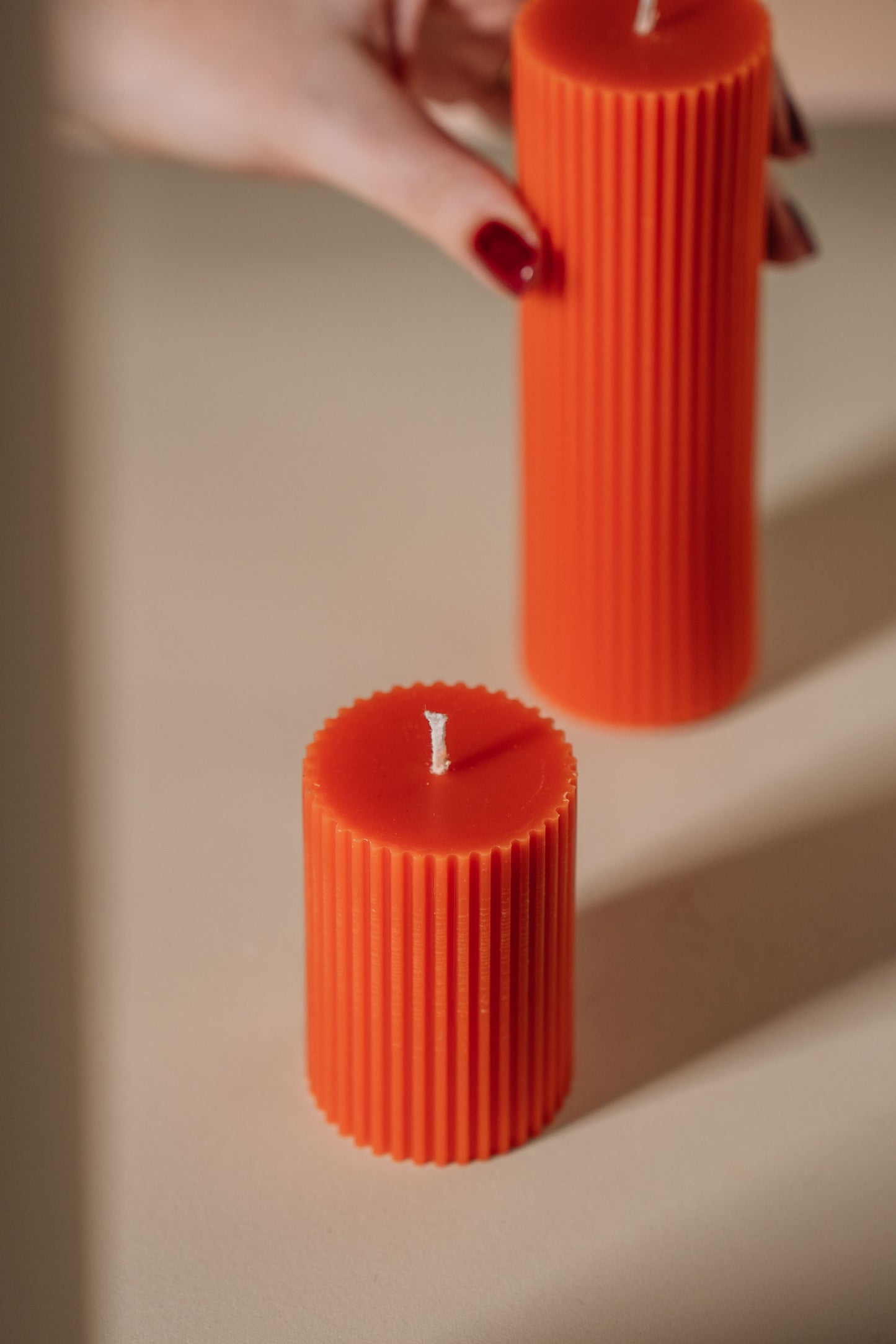 Rippled Pillar Candle - Short