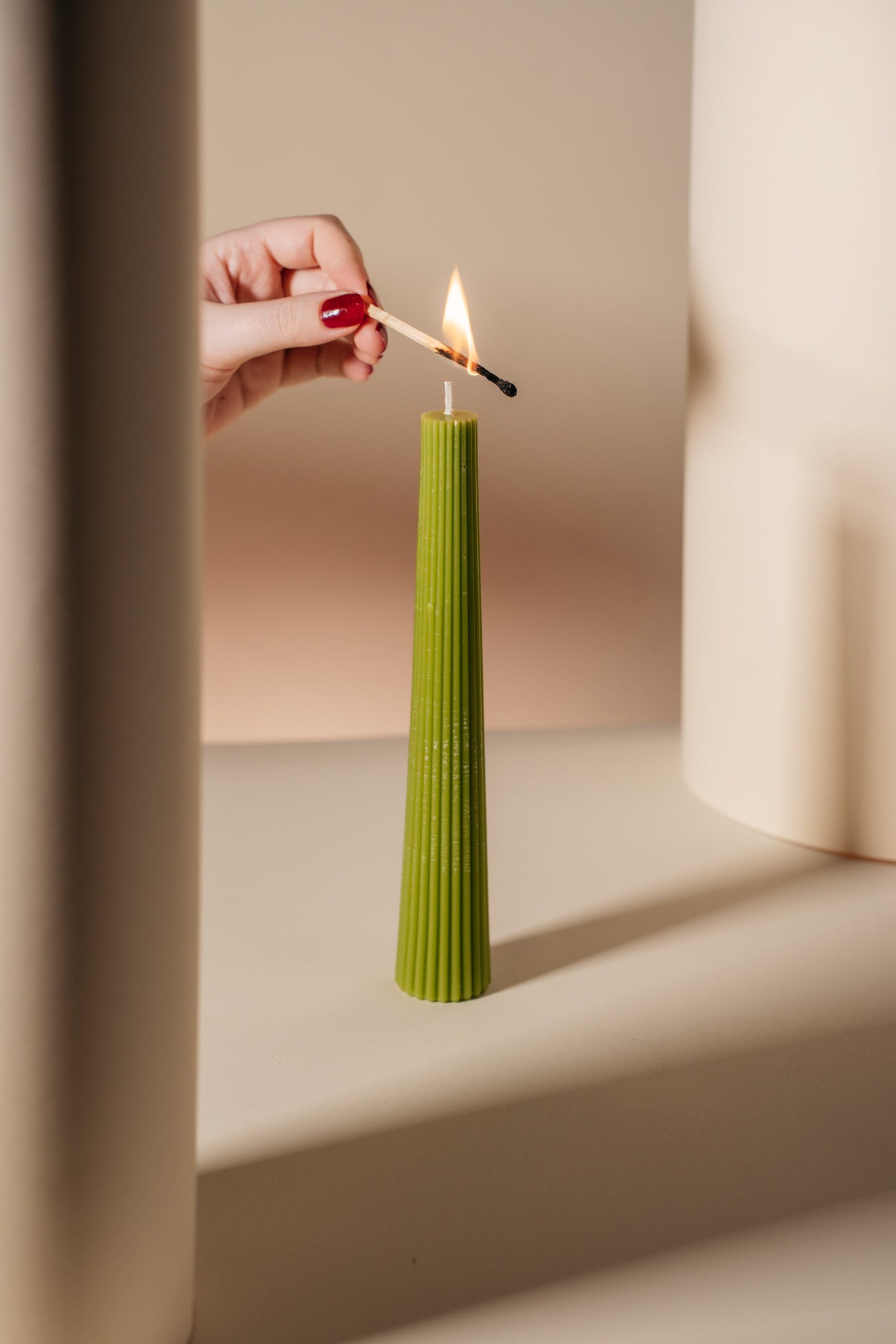 Rippled Cone Candle